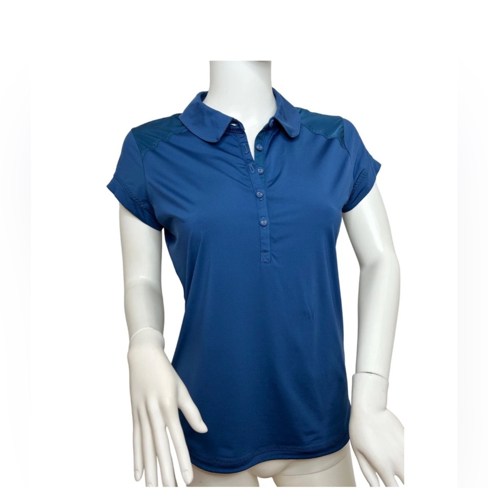 Adidas x Stella McCartney Women’s Golf Polo Shirt Blue Sm Short Sleeves Collar